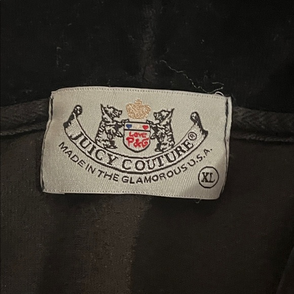 size XL Juicy Black velour vintage Zip-up Sweater - Picture 3 of 3